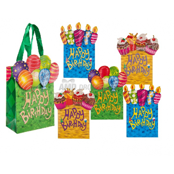DARČEKOVÁ TAŠKA HAPPY BIRTHDAY 18x24 cm 1KS