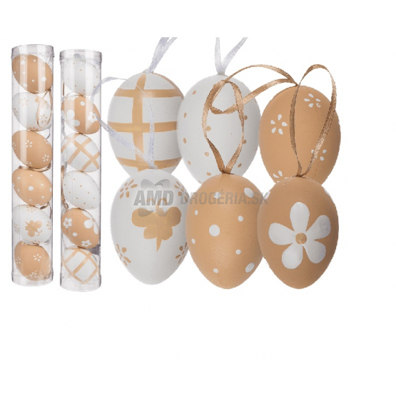 PLASTOVÉ VEĽKONOČNÉ VAJÍČKA SO STUHOU 6 KS