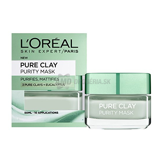 LOREAL EXFOLIAČNÁ PURE CLAY MASKA PURIF 50 ML