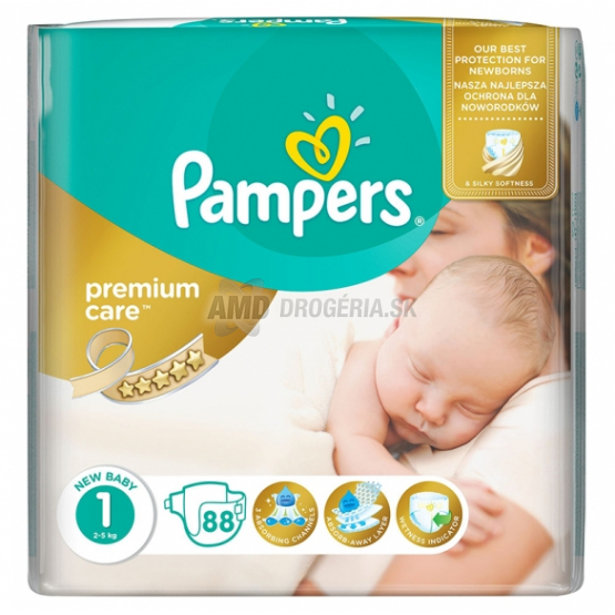 PAMPERS PREMIUM NEWBORN 2-5 KG 88 KS