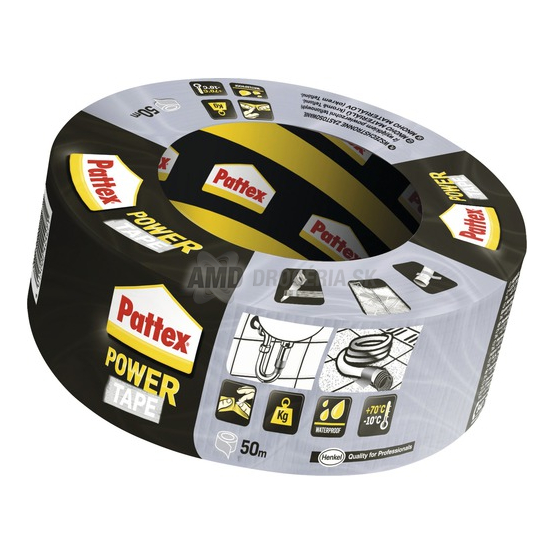 PATTEX PÁSKA POWER TAPE 50 mm x 50 m STRIEBORNÁ