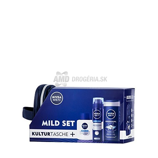 DARČEKOVÁ PÁNSKA KAZETA NIVEA TAŠKA MILD BALZAM PO HOLENÍ + PENA NA HOLENIE+ SPRCHOVÝ GÉL