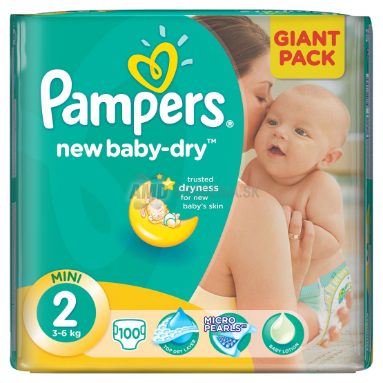 PAMPERS NEW BABY MINI 2 PLIENKY ( 3 - 6 KG) 100 KS