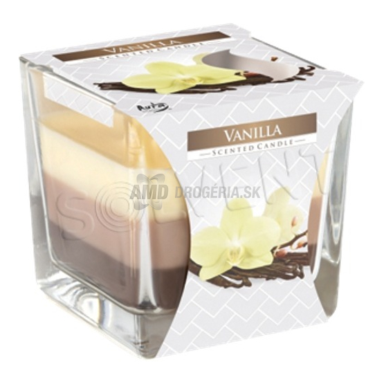 Bispol Tricolor vonná sviečka v skle Vanilla, 170 g