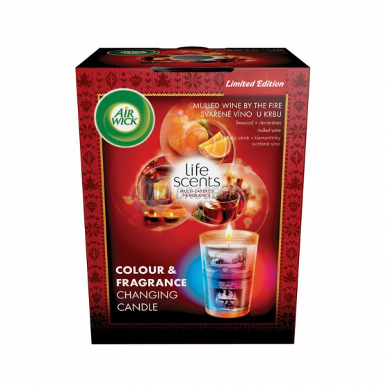 AIR WICK SVIEČKA MULTICOLOR VARENÉ VÍNO PRI KRBE 140 G