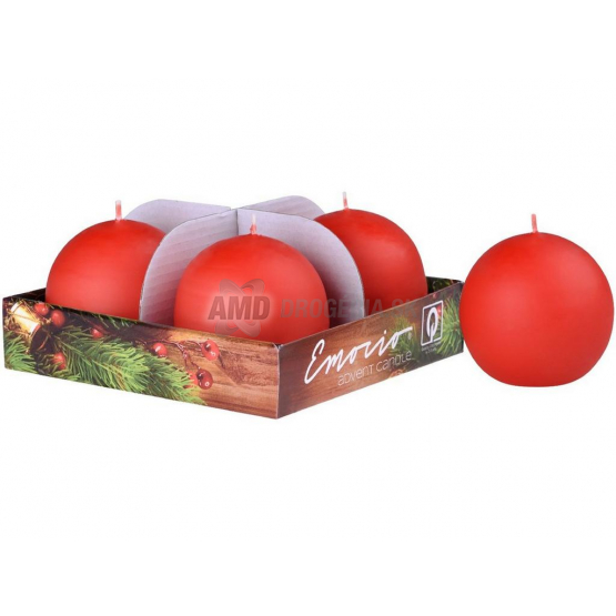 SVIEČKY ADVENTNÉ GULE ČERVENÉ 4KS 60MM