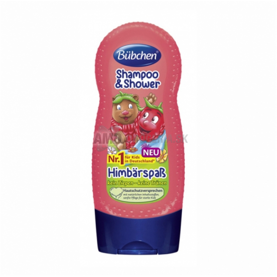 BUBCHEN KIDS ŠAMPÓN A SPRCHOVÝ GÉL 2v1 VESELÁ MALINA 230 ML 