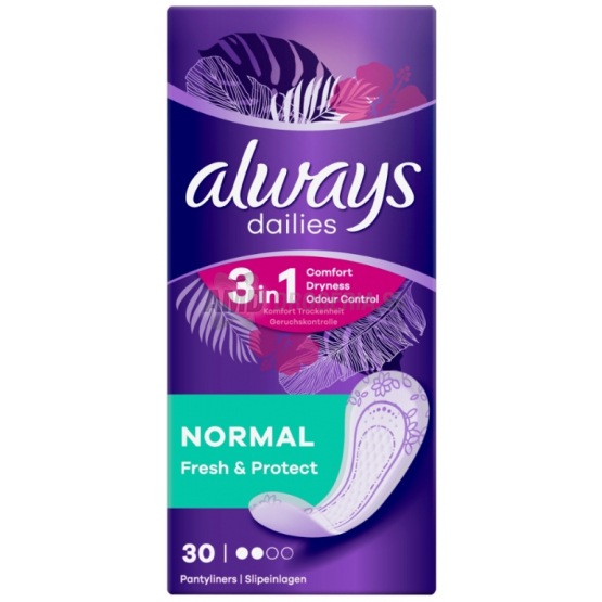 ALWAYS DAILIES FRES PROTECT NORMAL INTÍMKY S JEMNOU VÔŇOU 30KS
