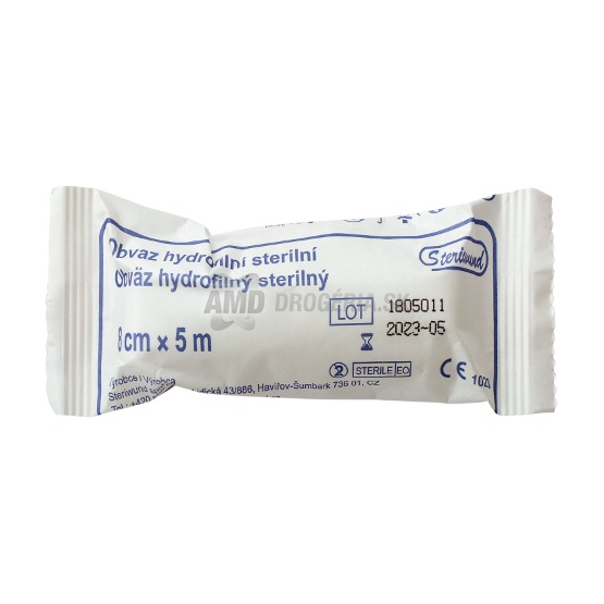 Steriwund Obväz hydrofilný sterilný, 8 cm x 5 m