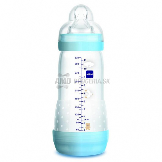 MAM Fľaša Anti-Colic, 320 ml, 4m+, modrá