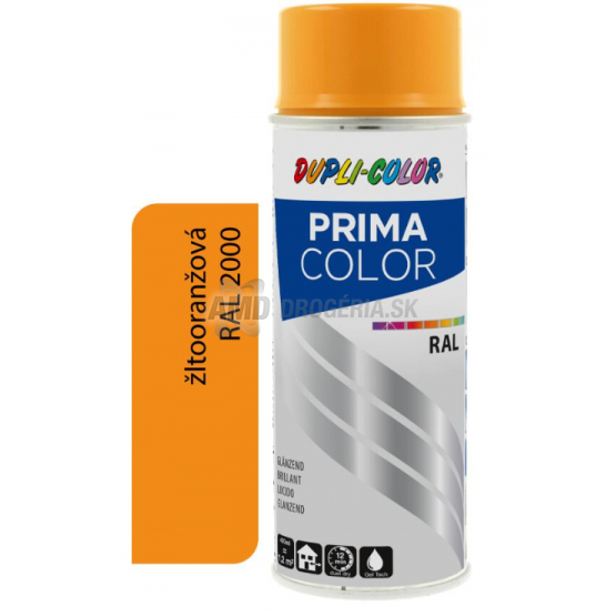 DUPLI COLOR PRIMA SPRAY RAL 2000 ŽLTOORANŽOVÁ 400 ML LESK