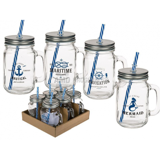 NÁMORNICKY POHÁR S VIEČKOM A SLAMKOU