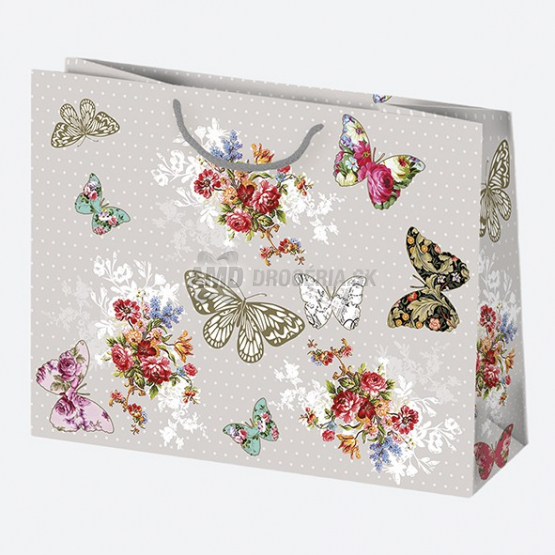 DARČEKOVÁ TAŠKA VZOROVANÁ, 6 DRUHOV 30x32x10 cm