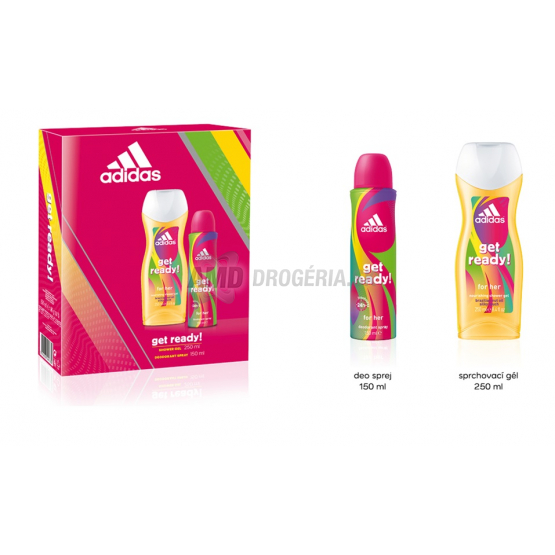 DARČEKOVÁ DÁMSKA KAZETA ADIDAS GET READY DEODORANT + SPRCHOVÝ GÉL X17