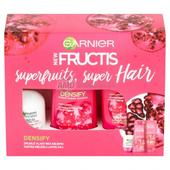 DARČEKOVÁ DÁMSKA KAZETA FRUCTIS DENSIFY TRIO ŠAMPÓN + BALZAM + ROLL ON X17