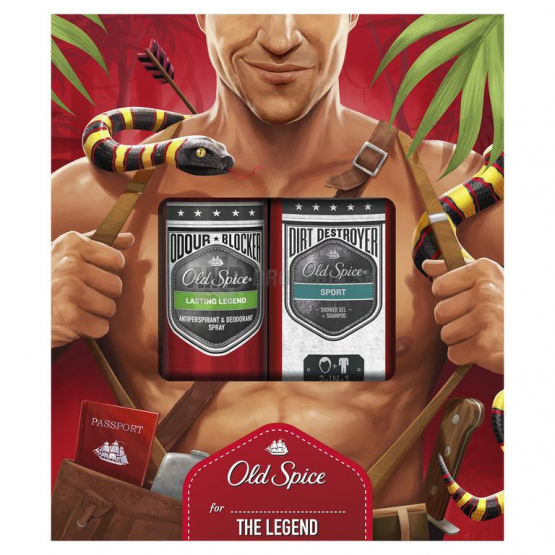 DARČEKOVÁ PÁNSKA KAZETA OLD SPICE SPRCHOVÝ GÉL SPORT + DEODORANT LASTING LEGEND X17