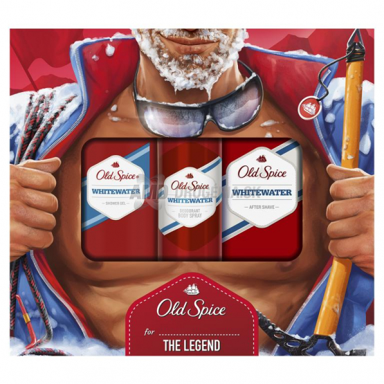 DARČEKOVÁ PÁNSKA KAZETA OLD SPICE WHITEWATER VODA PO HOLENÍ + SPRCHOVÝ GÉL + DEODORANT X17