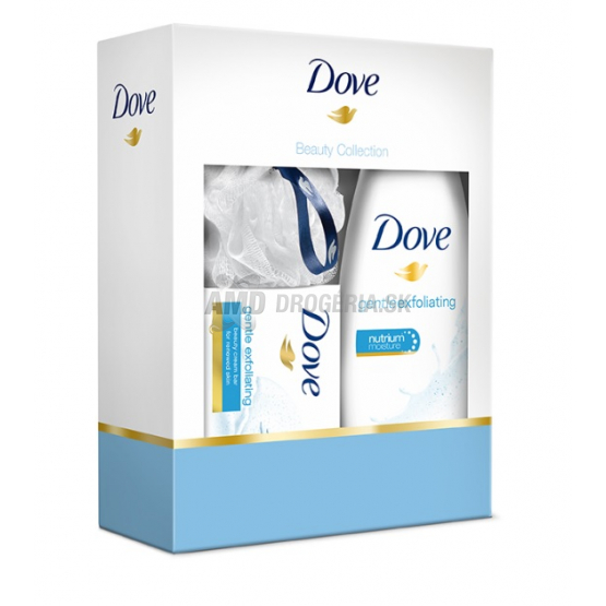 KAZETA DOVE EXFOLIATING SPRCHOVÝ GÉL + TUHÉ MYDLO + ŠPONGIA RUŽA X17