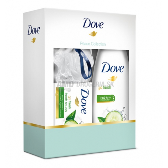 DARČEKOVÁ DÁMSKA KAZETA DOVE GO FRESH UHORKA SPRCHOVÝ GÉL + MYDLO + ŠPONGIA X17