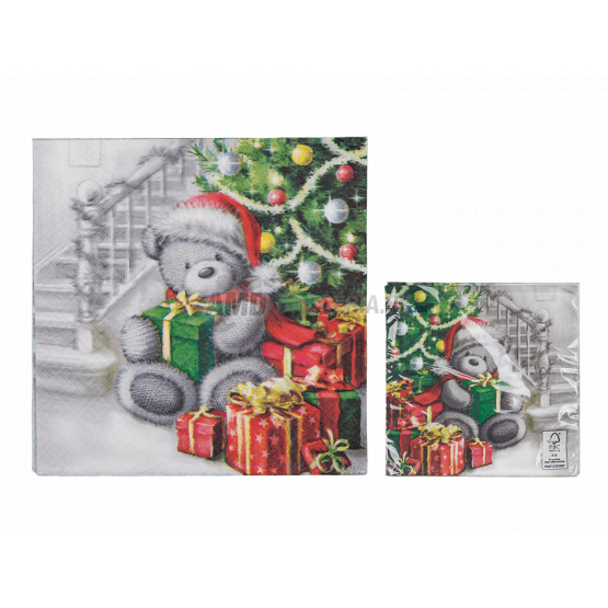 VIANOČNÉ SERVÍTKY S MEDVEDÍKOM