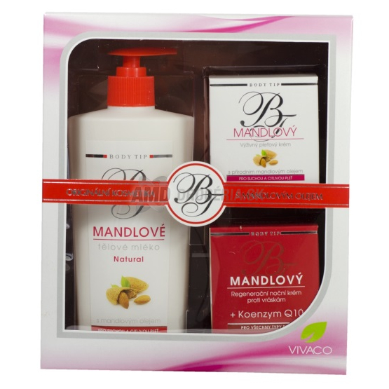 DARČEKOVÁ KAZETA VIVACO DK17 BT1201 MANDĽA TRIO KRÉM 50ML + TELOVÉ MLIEKO 400ML + KRÉM 50ML X17