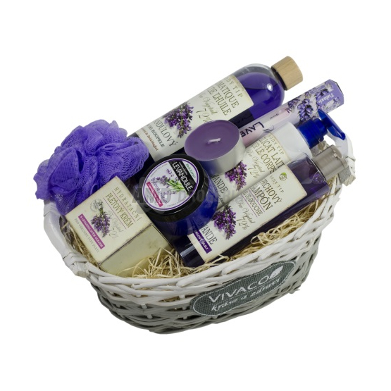 DARČEKOVÁ KAZETA VIVACO DK17 BTL1705 LEVANDUĽA OLEJ DO KÚPEĽA 500 + SPRCHOVÝ ŠAMPÓN 250ML + TELOVÉ MLIEKO 200ML + PLEŤOVÝ KRÉM 50ML + BYLINNÁ MASŤ 100ML + DARČEK X17
