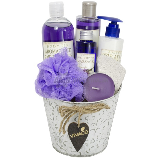 DARČEKOVÁ KAZETA VIVACO DK17 BTL1711 LEVANDUĽA OLEJ DO KÚPEĽA 500ML + SPRCHOVÝ ŠAMPÓN 250ML + TELOVÉ MLIEKO 200ML + MASÁŽNY OLEJ 100ML+ DARČEK X17