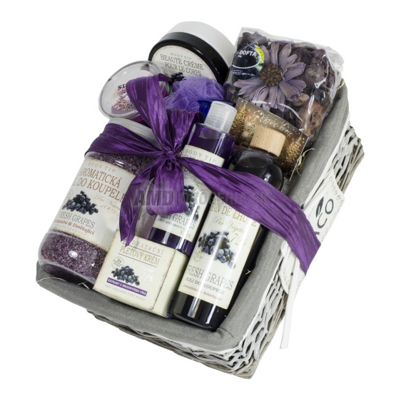 DARČEKOVÁ KAZETA VIVACO DK17 BTR1703H HROZNO OLEJ DO KÚPEĽ 500ML + SOĽ DO KÚPEĽA 1200G + KRÉM NA TVÁR 200G + TELOVÉ MLIEKO 200ML + SPRCHOVÝ GÉL 200ML + PLEŤOVÝ KRÉM 50ML + DARČEK X17