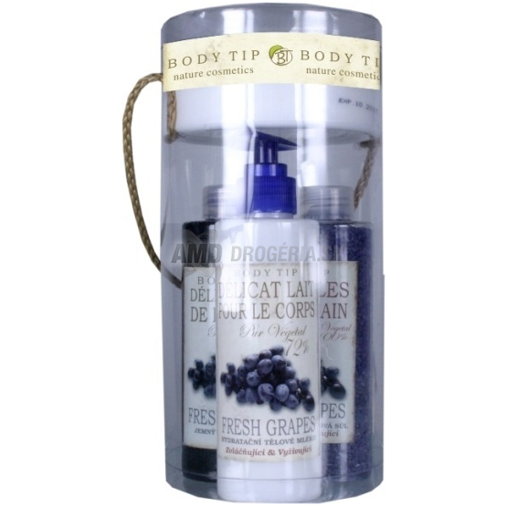 DARČEKOVÁ KAZETA VIVACO DK17 BTT1302 HROZNO TELOVÉ MLIEKO 200ML + SPRCHOVÝ GÉL 200ML + SOĽ DO KÚPEĽA 220G + DARČEK X17