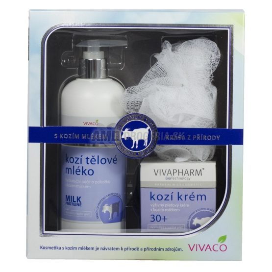 DARČEKOVÁ KAZETA VIVACO DK17 VPH1304 KOZIE MLIEKO TELOVÉ MLIEKO 400ML + PLEŤOVÝ KRÉM 50ML + DARČEK X17