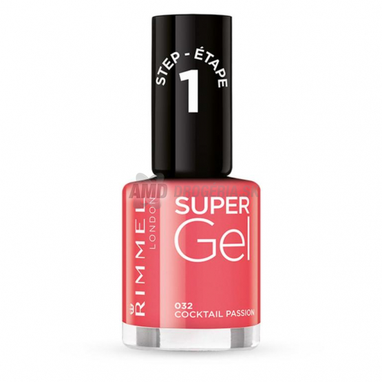 Rimmel London Super Gel lak na nechty 032 Cocktail Passion, 12 ml