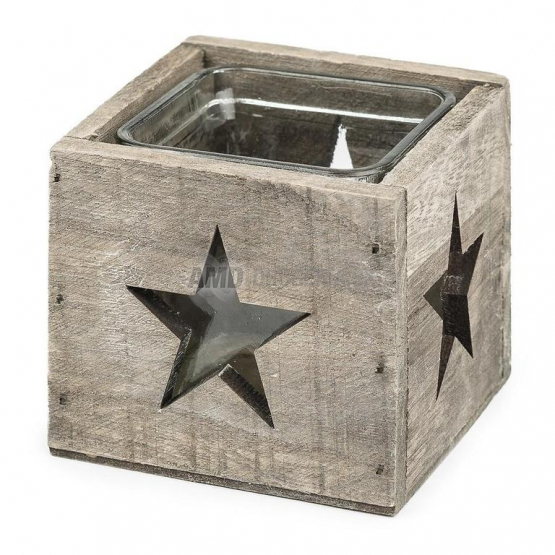 DREVENÝ SVIETNIK 10X8 CM