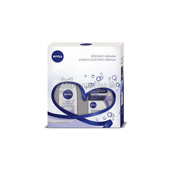 DAČEKOVÁ DÁMSKA KAZETA NIVEA VK FACE ANTIAGE MICERÁLNA VODA 200ML + KRÉM PROTIVRÁSKAM 50ML X17
