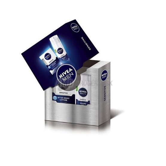 DARČEKOVÁ PÁNSKA KAZETA NIVEA VK FM LOTION SENSITIVE VODA PO HOLENÍ100ML GÉL NA HOLENIE 200ML X17