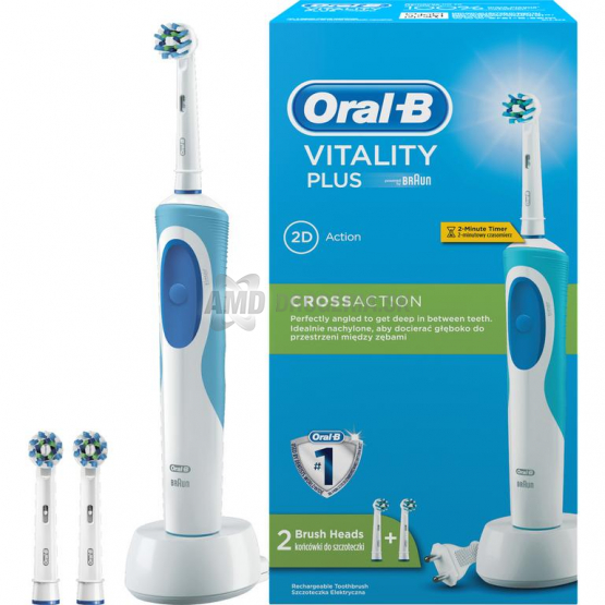 ORAL-B ELEKTRICKÁ ZUBNÁ KEFKA VITALITY PLUS CROSS ACTION +2 NÁHRADNE NÁPLNE