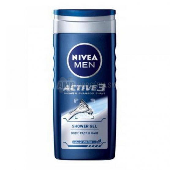 NIVEA SPRCHOVÝ GÉL FOR MEN ACTIVE3 250 ML