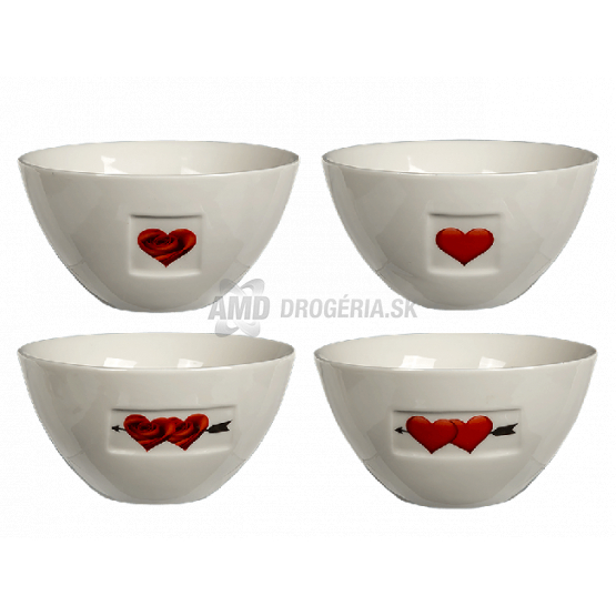 MISKA NA CEREÁLIE SRDCE S RUŽOU 1 KS