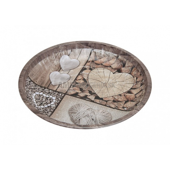 KOVOVÁ TÁCKA SRDIEČKA 25 CM 1 KS