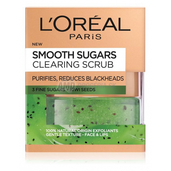 LOREAL SMOOTH SUGARS CLEAR SCRUB JEMNÝ ČISTICÍ CUKROVÝ PEELING 50 ML