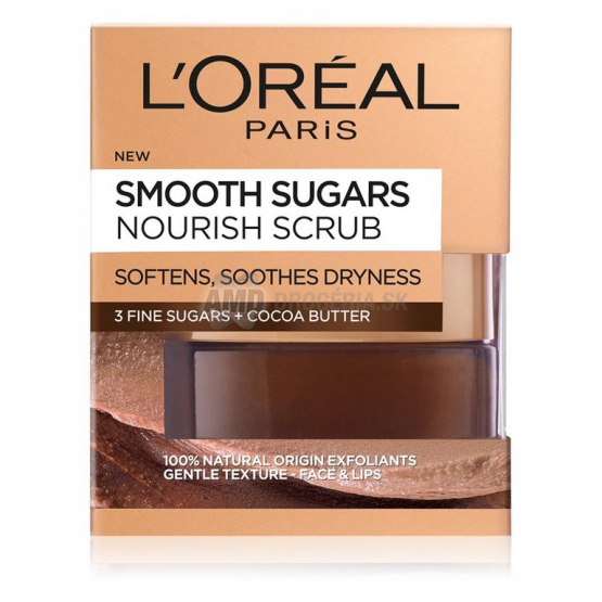 LOREAL SMOOTH SUGARS PEELING PRE VYHLADENIE A VÝŽIVU PLETI 50 ML