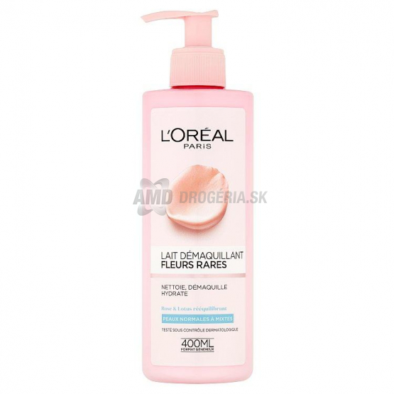 LOREAL ODLIČOVACIE MLIEKO FLOWERS NORMÁLNA A ZMIEŠANÁ PLEŤ PUMPA 400 ML 