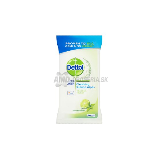 DETTOL ANTIBAKTERIÁLNE UTIERKY NA POVRCHY LIMETKA 36 KS