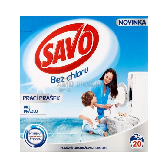 SAVO PRÁŠOK NA PRANIE BIELE PRÁDLO 20 PD 