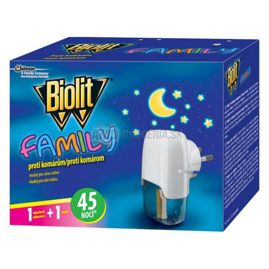 BIOLIT ELEKTRICKÝ ODPAROVAČ FAMILY + NÁHRADNÁ NÁPLŇ 45 NOCÍ 27 ML