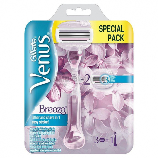 GILLETTE VENUS BREEZE RUKOVÄŤ HOLIACEHO STROJČEKA+NÁHRADNÉ HLAVICE 3 KS3KS