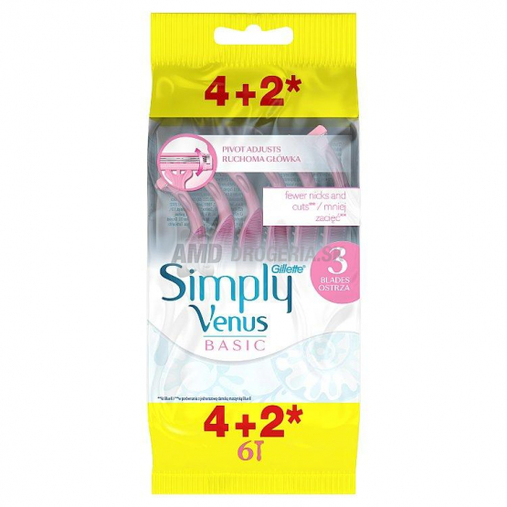 GILLETTE VENUS 3 BASIC JEDNORÁZOVÝ HOLIACI STROJČEK 4+2 KS
