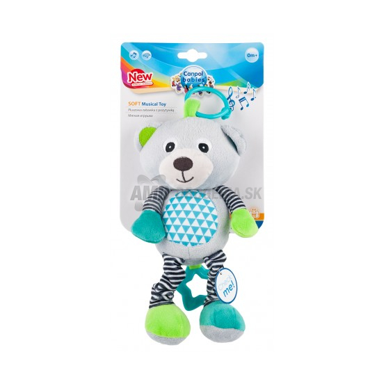 CANPOL BABIES PLYŠOVÁ ZÁVESNÁ HUDOBNÁ HRAČKA MACKO 1 KS