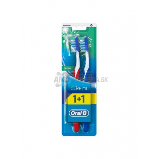 ORAL-B ZUBNÁ KEFKA 3D WHITE 1+1 KS