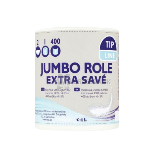 TIP LINE  JUMBO ROLKA 400UTRŽKOVÉ  2VRSTOVÉ