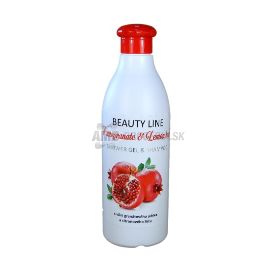 BEAUTY LINE SPRCHOVÝ GÉL + ŠAMPÓN GRANATOVÉ JABLKO A CITRÓN 500 ML 